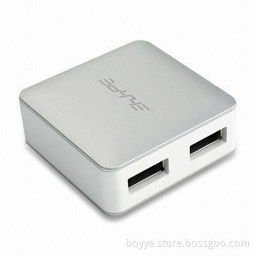 4-port USB Hub with Unique Apple Style Design, Aluminum Metal Cover, Measures 45 x 45 x 18mm